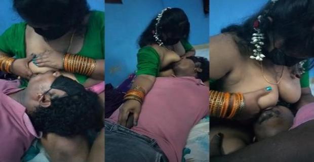 Tamil aunty ki big boobs suck sex lover ke sath ghar par